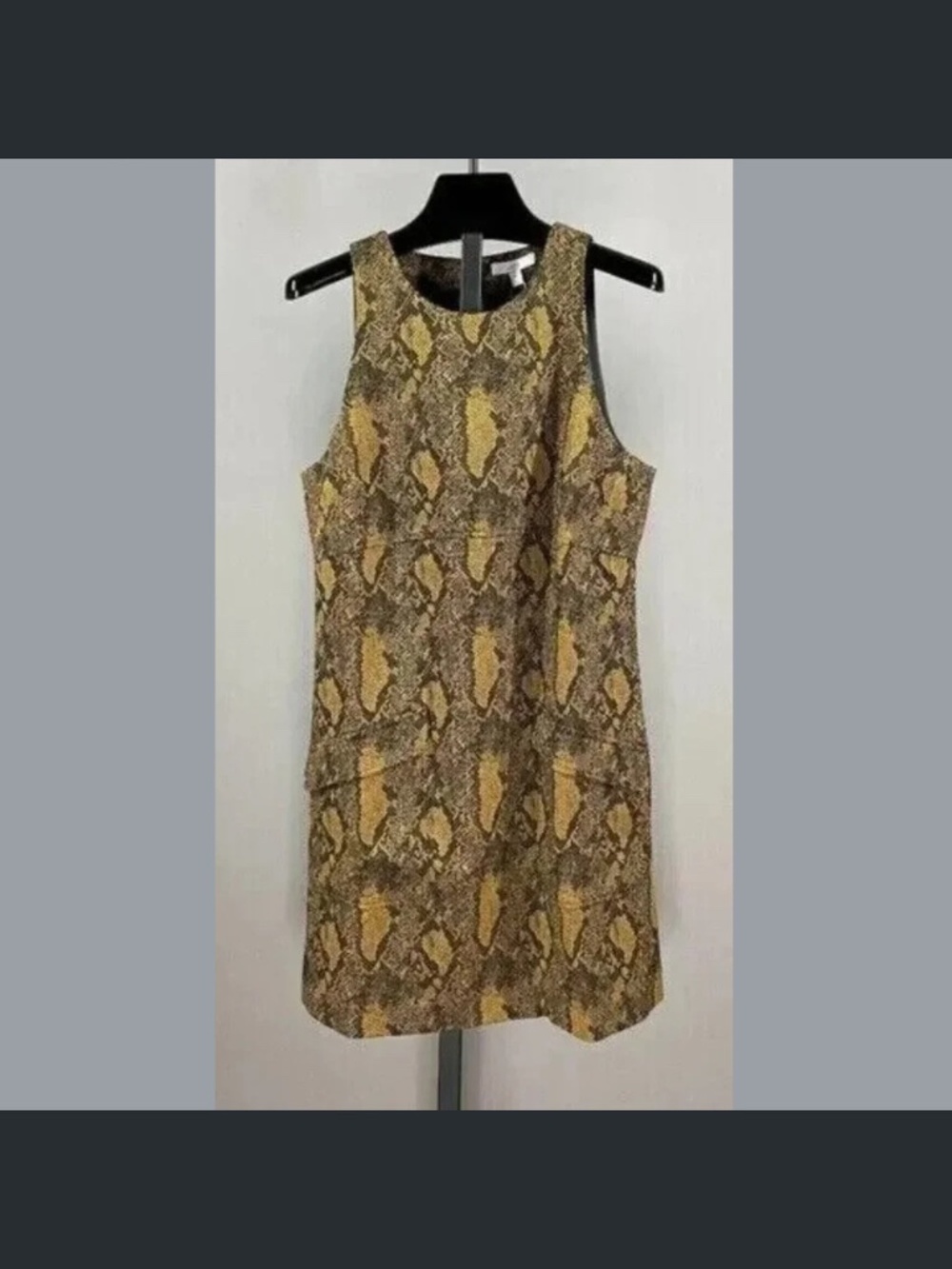 NEW Joie Dress Womens Medium black brown snake sheath preppy animal